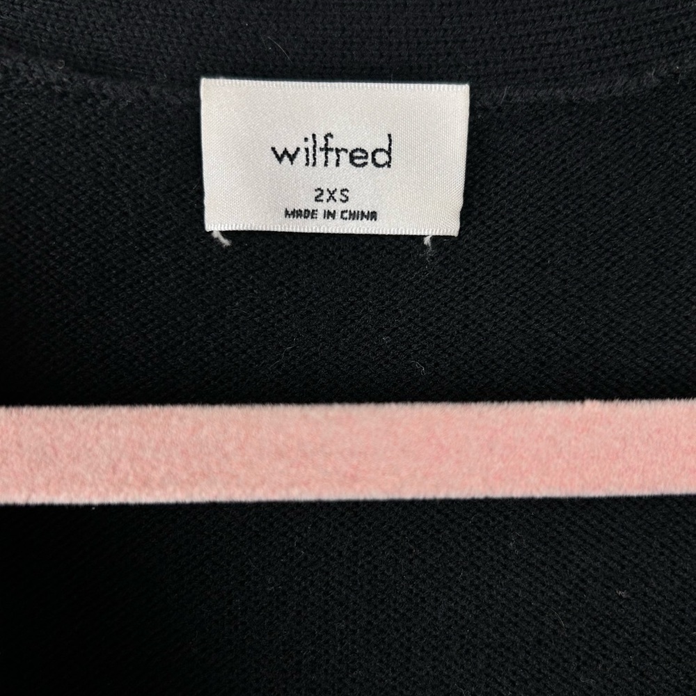 Aritzia Wilfred Utopia V-neck Cardigan Sweater Dress, Size XXS, knitted merino - Picture 3 of 9